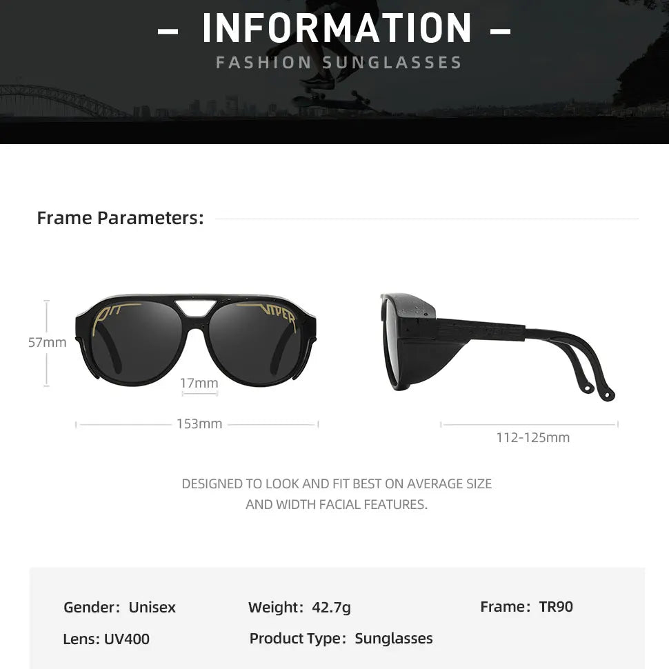Pit Viper Designer Steampunk lightweight TR90 frame UV400 protection
