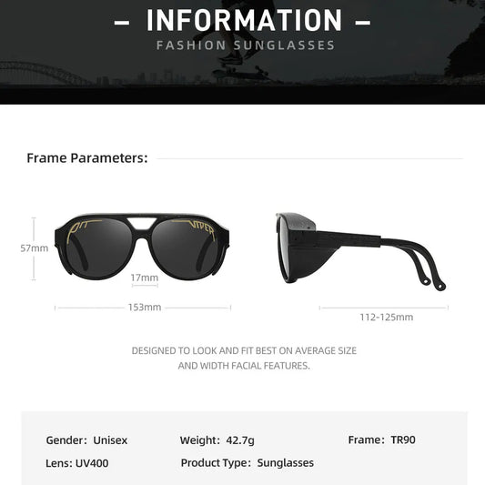 Pit Viper Designer Steampunk lightweight TR90 frame UV400 protection