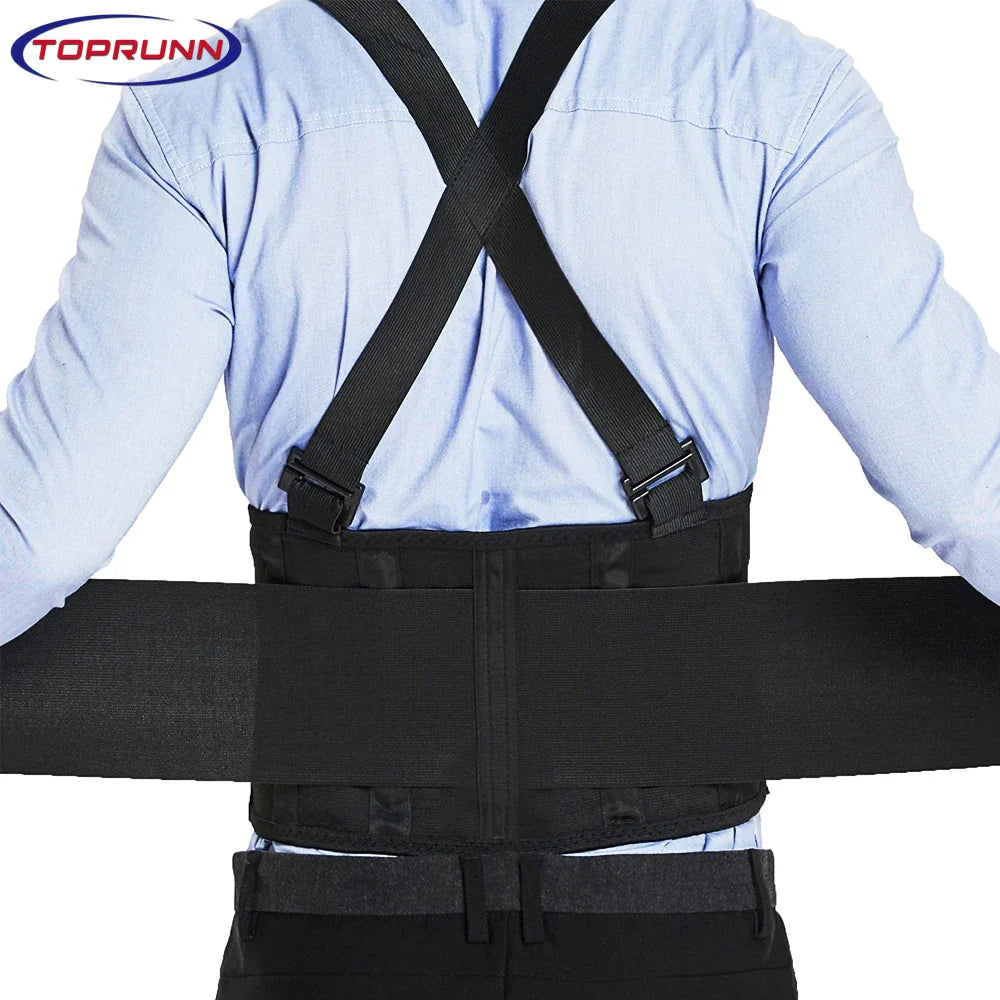 Adjustable Heavy Lifting Medical Lumbar Support Belt with Removable Suspenders