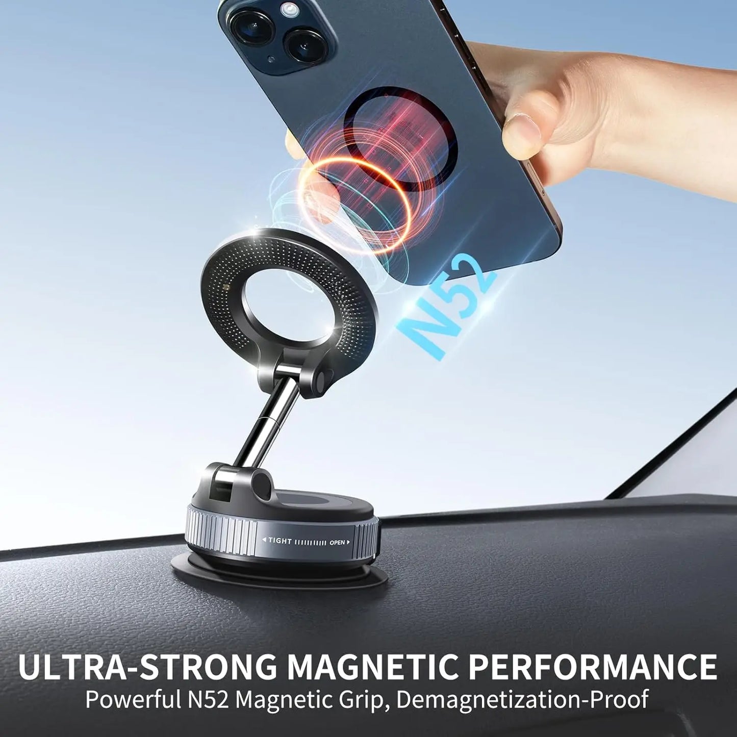 Multi-Angle Dashboard & Windshield Magnetic and Advanced Vacuum Suction Car Mount