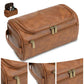 Premium Faux Leather Large Capacity Water-Resistant Travel Toiletry Bag
