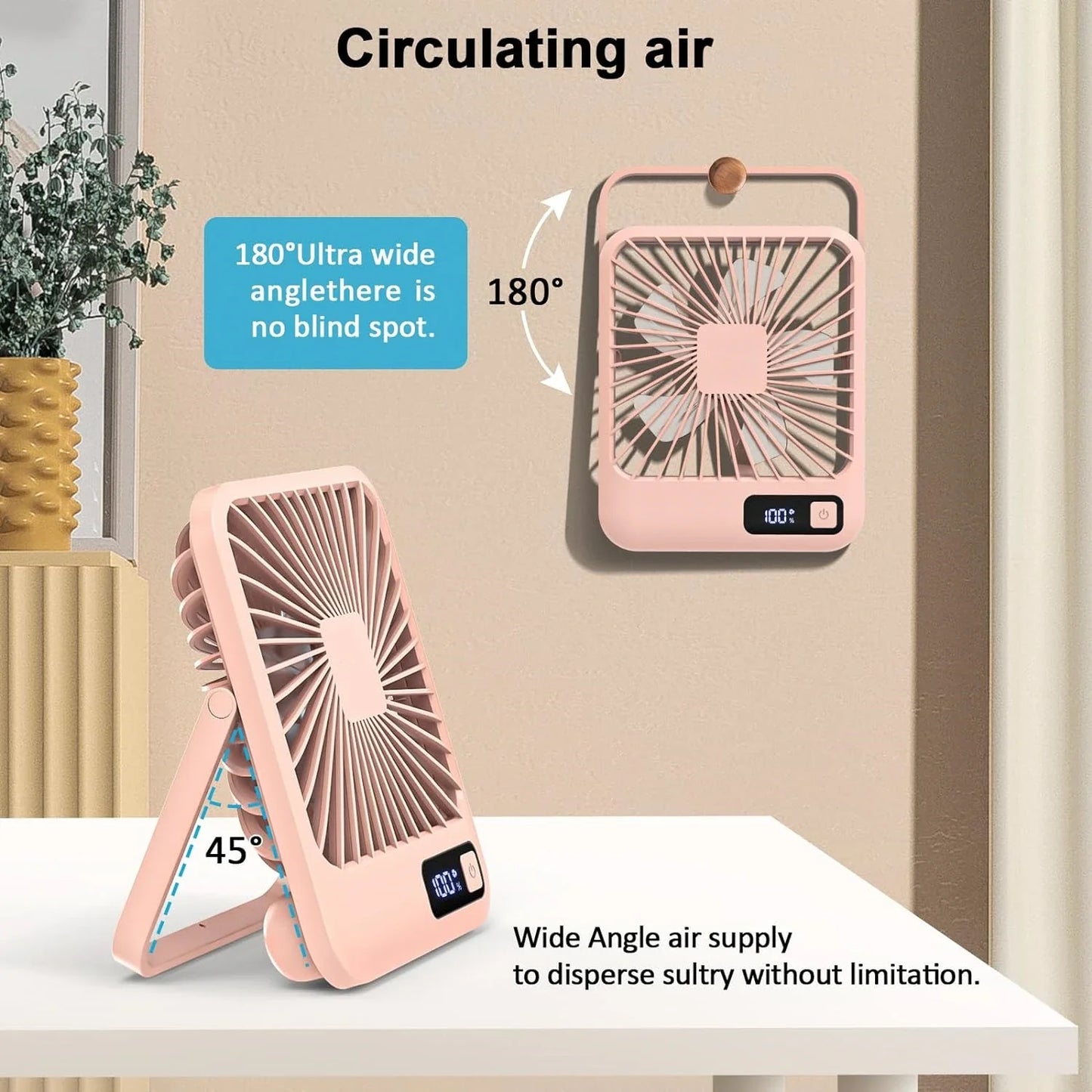 Portable Ultra Quiet USB Rechargeable Folding Personal Fan