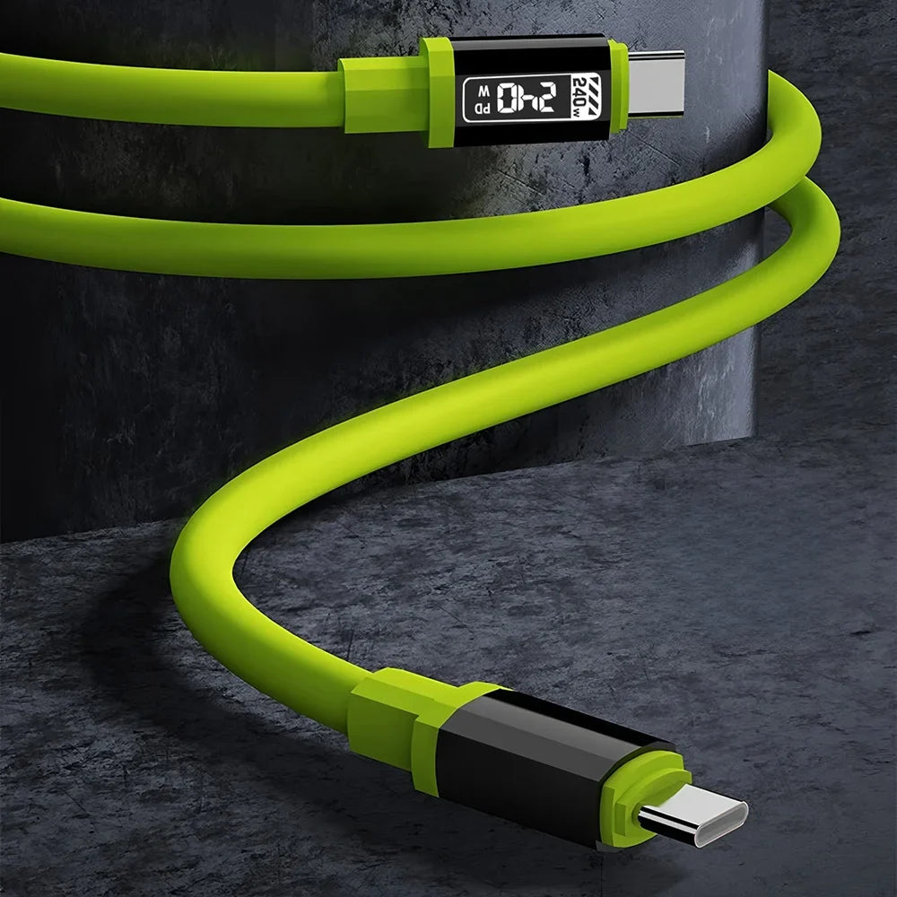 Super Fast 240W 6A High-Power Universal Charging / Data Cable With HD Digital Display