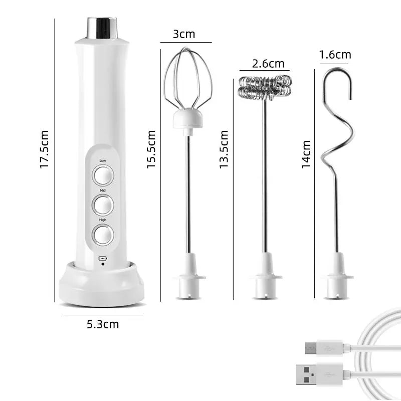 Rechargeable 3 In 1 Electric High Speed Cream Frother