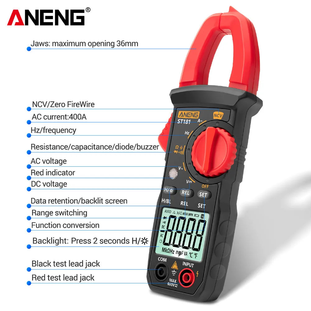 Digital Clamp DC/AC Current 4000 Counts Amp / Hz / NCV / Ohm Multimeter