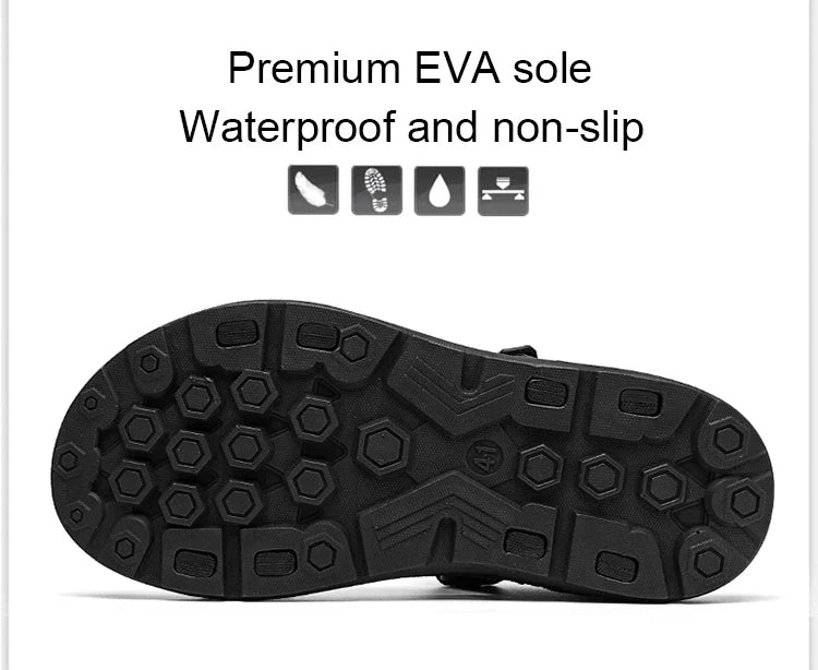 Extraordinary Comfort Lightweight & Flexible Non-Slip Waterproof Hoop & Loop Sandals