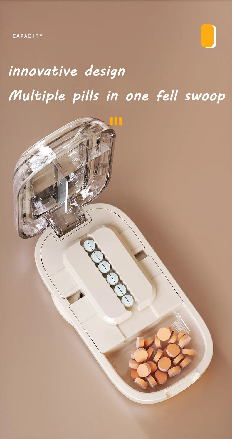 Japanese Smart Pills Splitter (Halved / Quartered) with Storage Organizer