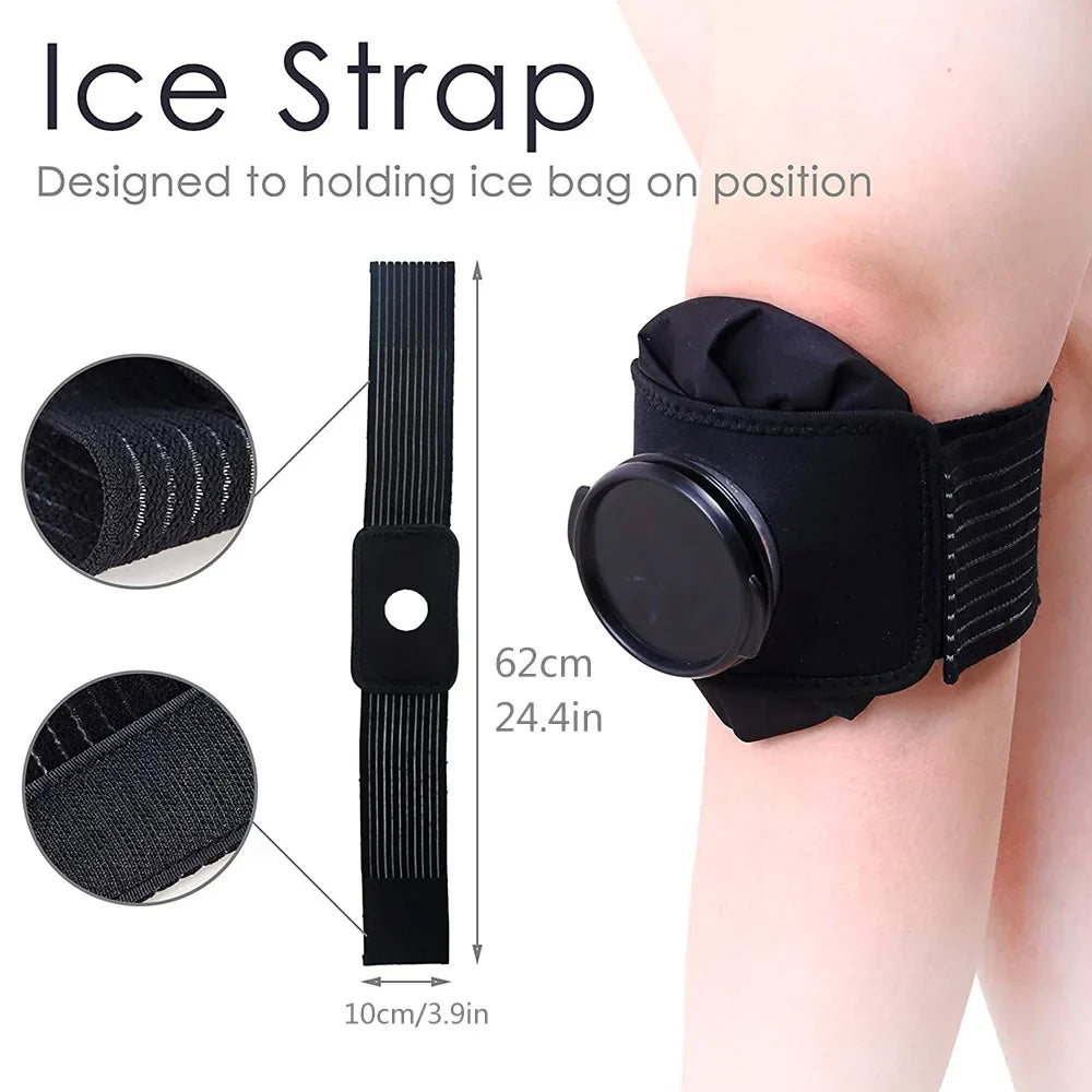 Professional Hot/Cold Compress Bandage with Reusable Ice Bag Pack & Elastic Strap