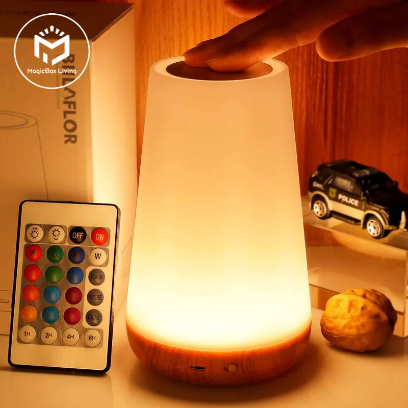 Rechargeable 13 Colors Remote / Touch Dimmable Bedside Light