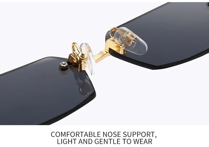 Modern Slim Rimless Impact-Resistant UV400 Lightweight Sunglasses