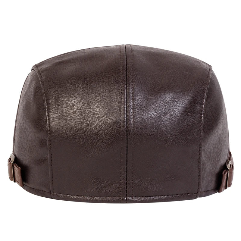 Classic vintage style Pu Leather Lightweight adjustable Comfortable Fit Newsboy Caps