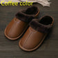 Winter Warm PU Leather Waterproof  Slippers for Men