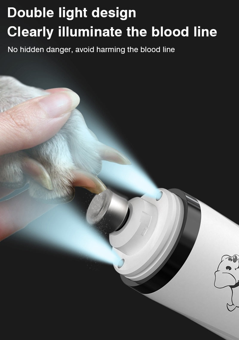 Rechargeable Powerful Pet Nail Trimmer With LED Light