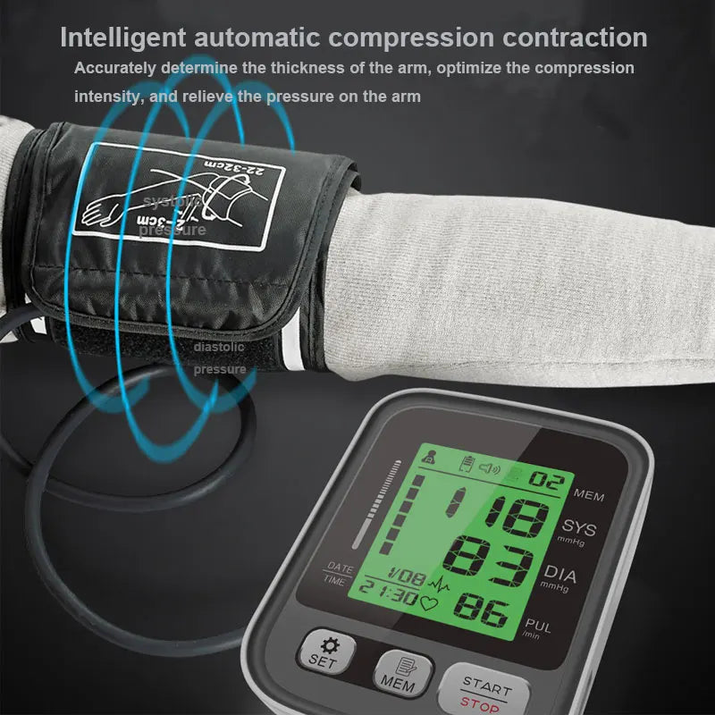 Fully Automatic Digital LCD  Blood Pressure/ Heart Rate Monitor with Voice Broadcast