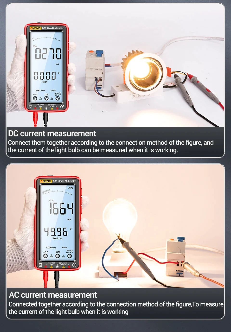 Professional Rechargeable Non-contact LCD Screen Digital Multimeter