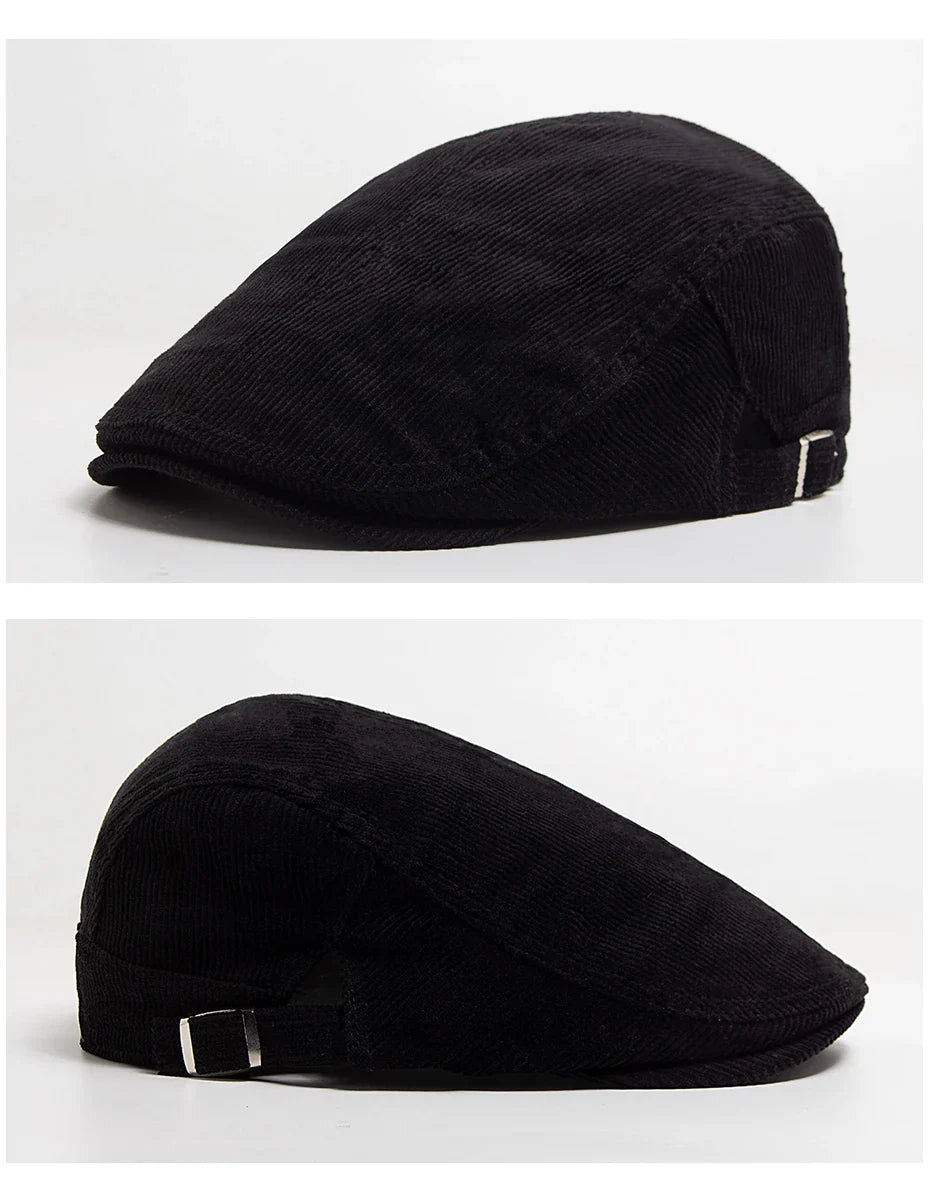 Vintage Corduroy Front and Back Wear Newsboy Flat Cap