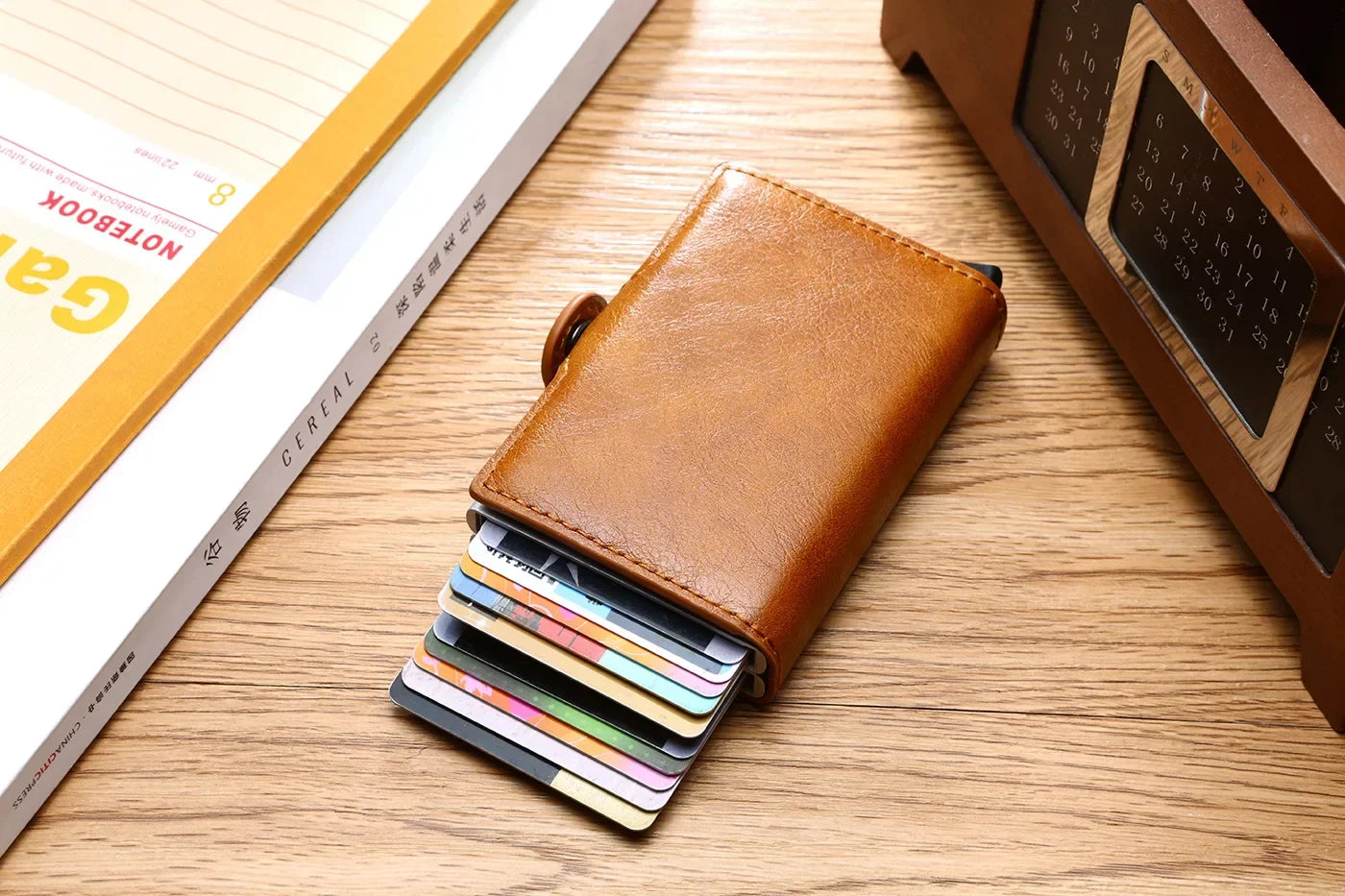 DoubleDeck 14 Cards Quick Pop-Up Access RFID Protection Mini Wallet