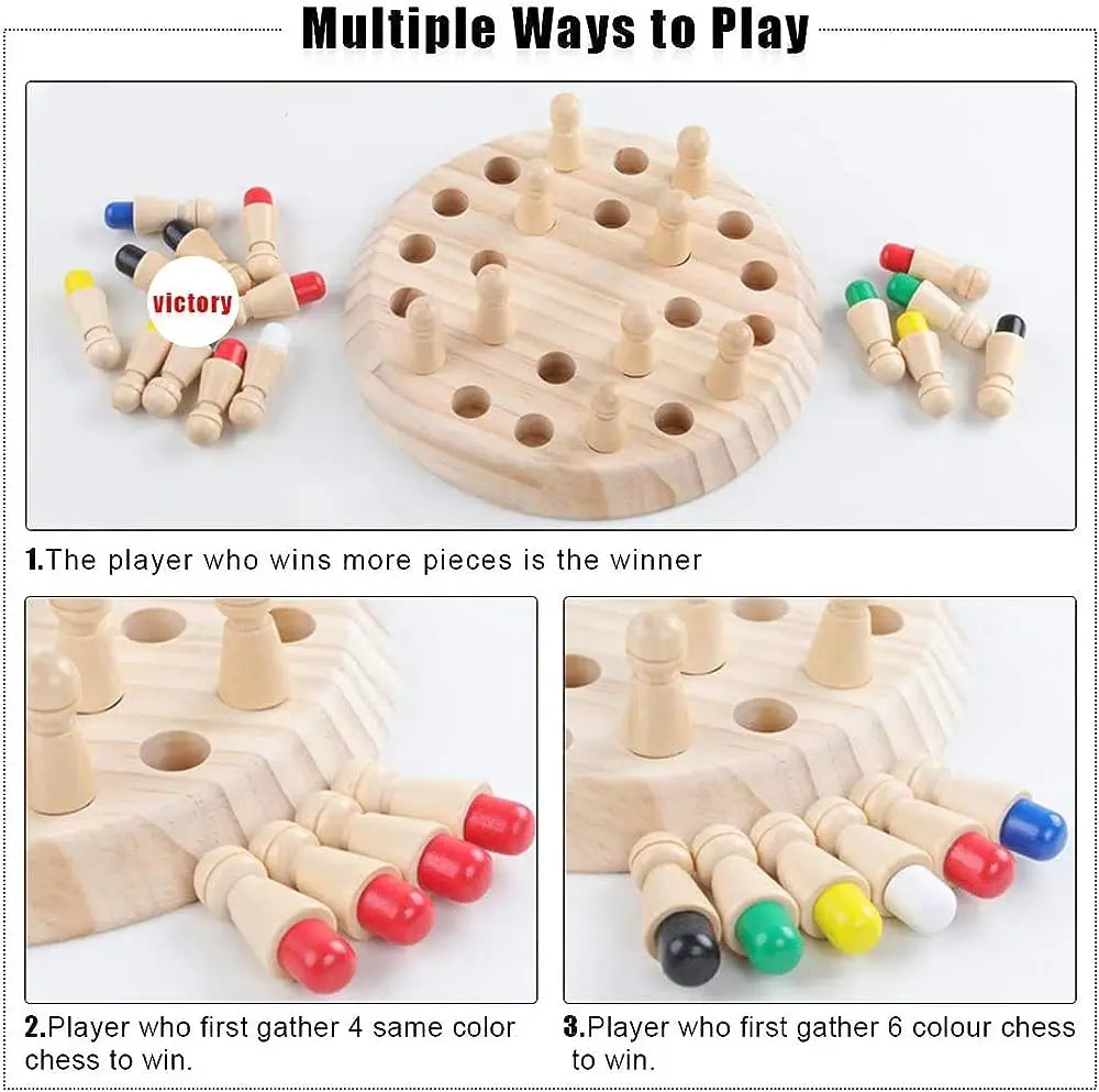 Wooden Memory & Focus Brain Boosting Peg Puzzle Game for Seniors