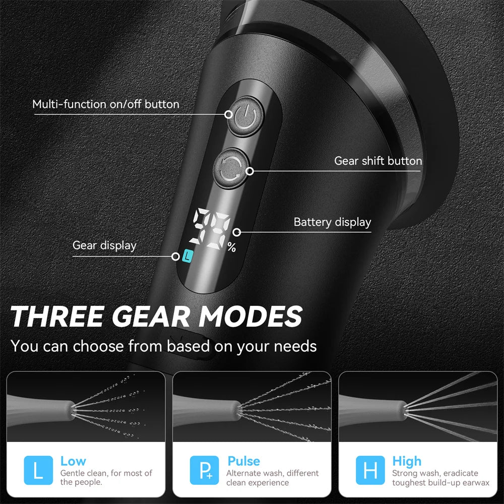 Rechargeable 3 Pressure Modes Dual-Tank Ear Wax Removal