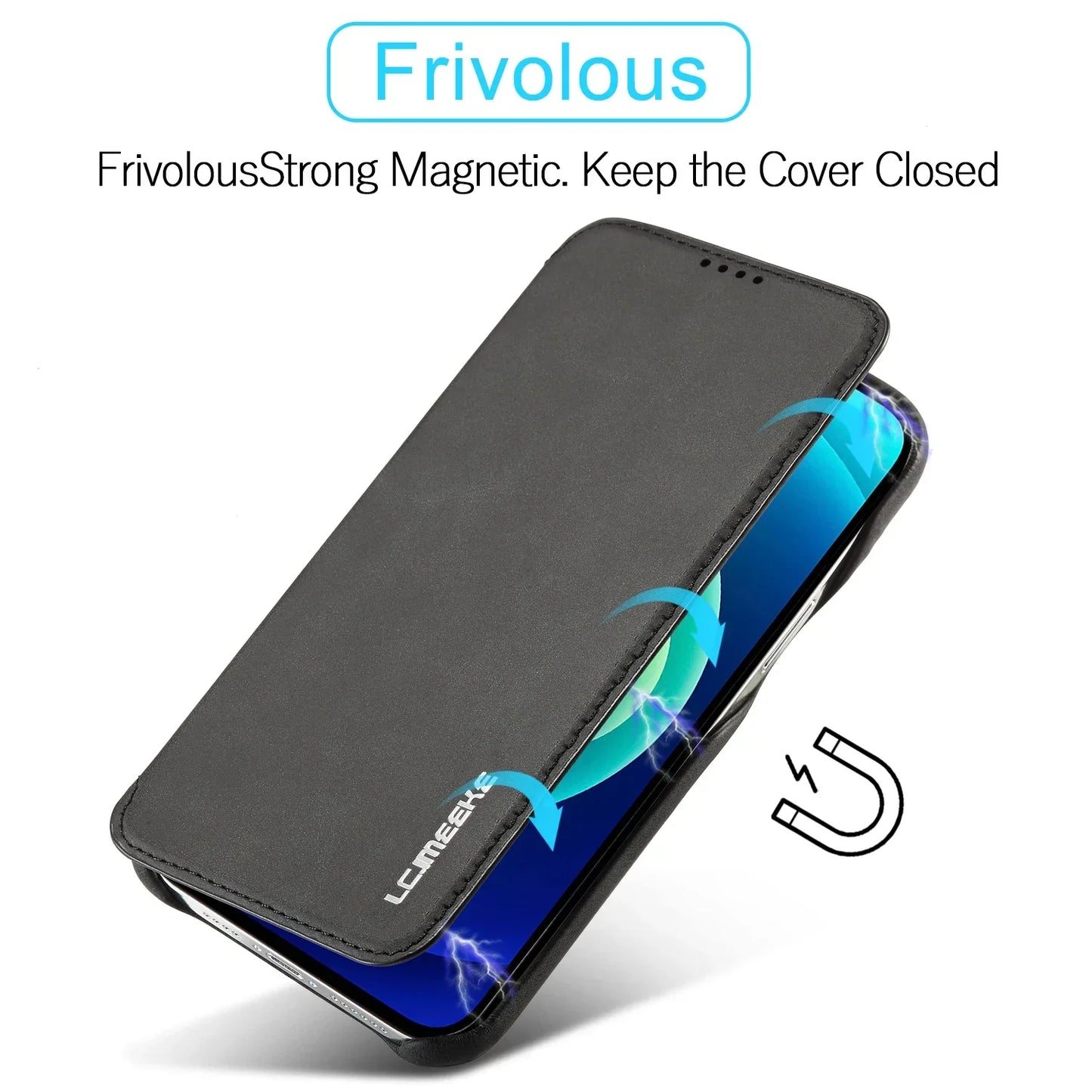LuxeGuard Slim & Lightweight Flip Wallet Case for iPhone with Kickstand