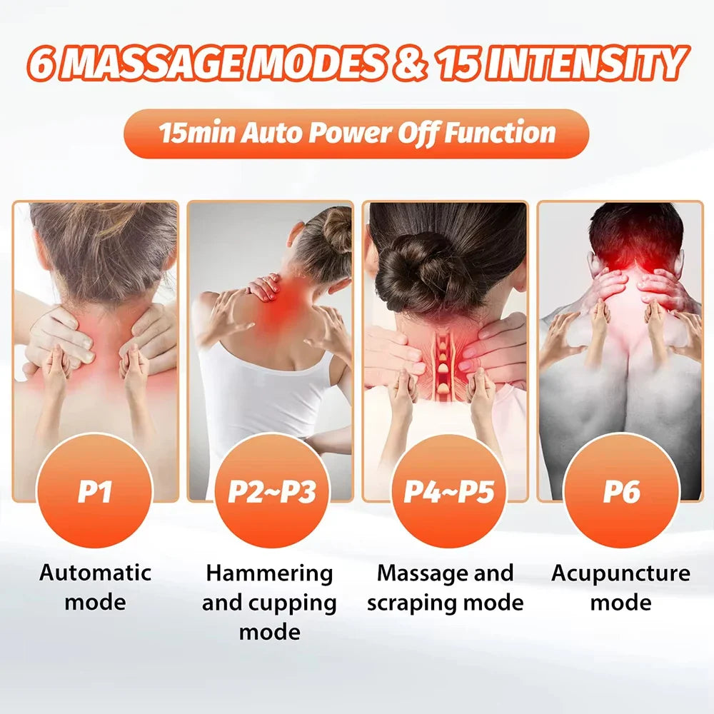 NeuroWarm Multi-Zone Hands-Free Wearable Cervical & Shoulder TENS Heat Massager