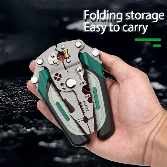 SmartFold Foldable Multi-Function Pulley Design Wire Stripper and Crimper