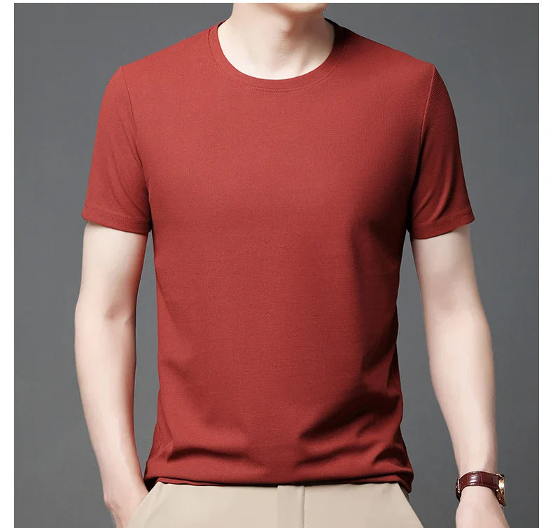 Summer 3D Waffle-Knit Crew Neck T-Shirt – Breathable & Soft