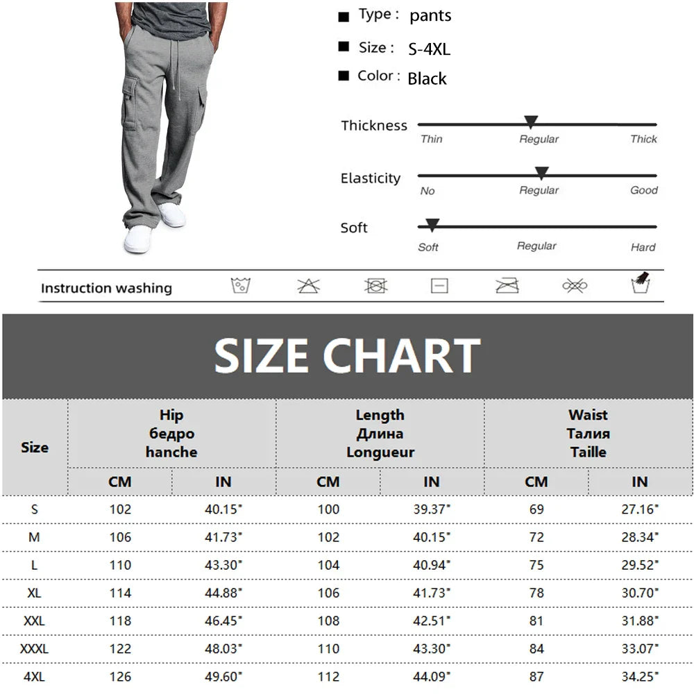 Men's Loose Fit Multi-Pocket Sweatpants