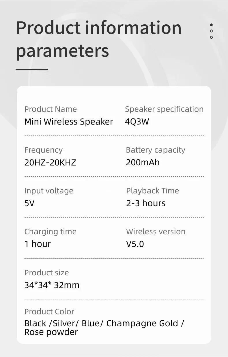 M1 Full-Range 3D Surround Bluetooth 5.0 Ultra-Compact Speaker