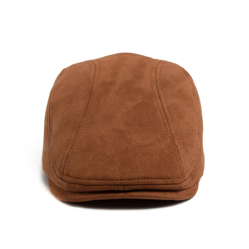 Vintage Suede-Look Flat Cap for Autumn & Winter