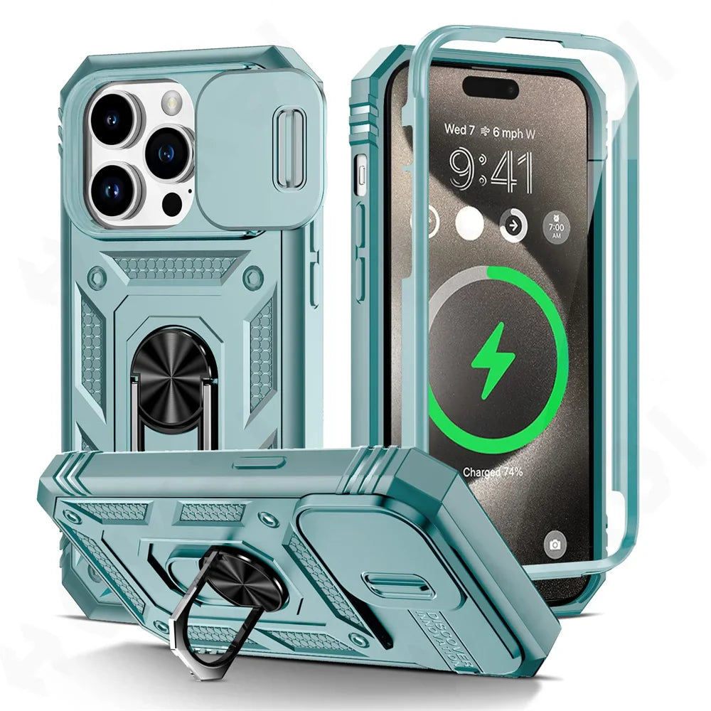 Military-Grade 360° Armor Protection iphone Case With Kickstand Ring