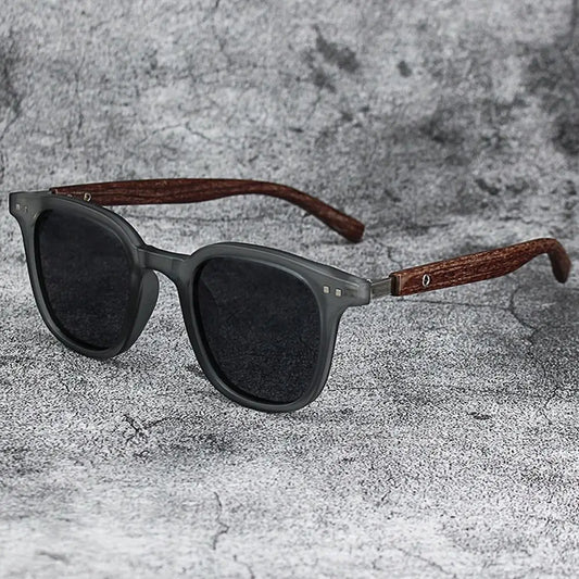 Trendy Retro Wood Grain Unisex Polarized UV Protection Sunglasses