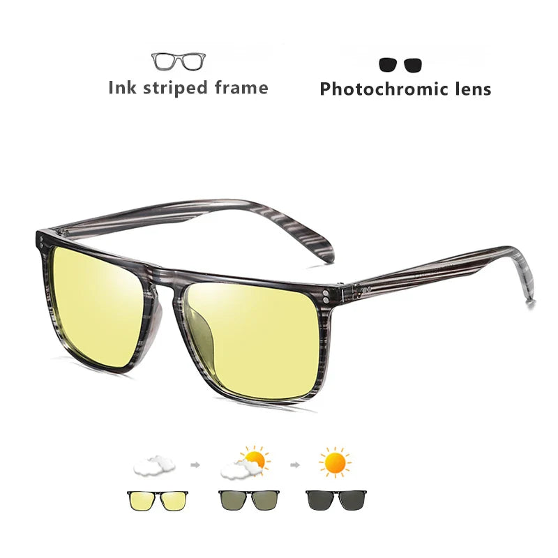 Anti-Glare Photochromic Polarized Day & Night Vision Driving Sunglasses