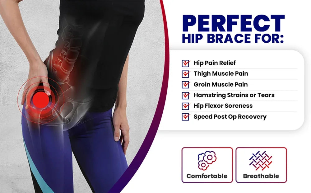 Pro-Fit Hip & Thigh Targeted Compression Hamstring & Sciatica Relief Support Brace
