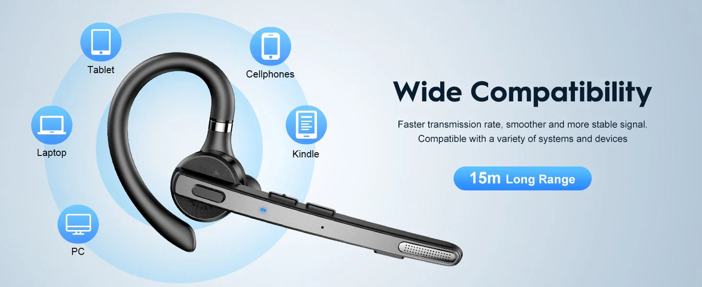 Bee M53 Dual-Mic Noise Cancelling Hi-Fi Audio Lightweight Headset with Charging Case