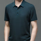 Short-Sleeve Plaid Pattern Ice Silk Polo Shirt