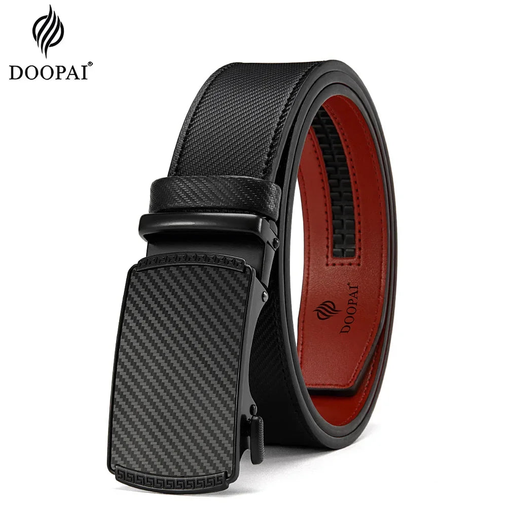 Holes-Free One-Handed Operation Micro-Adjustable Genuine Leather Belt
