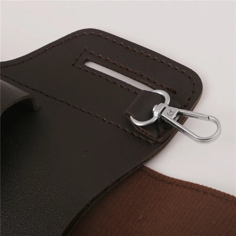 Vintage Multi-Layer Belt Phone Holster with Key Hook & Front Pocket
