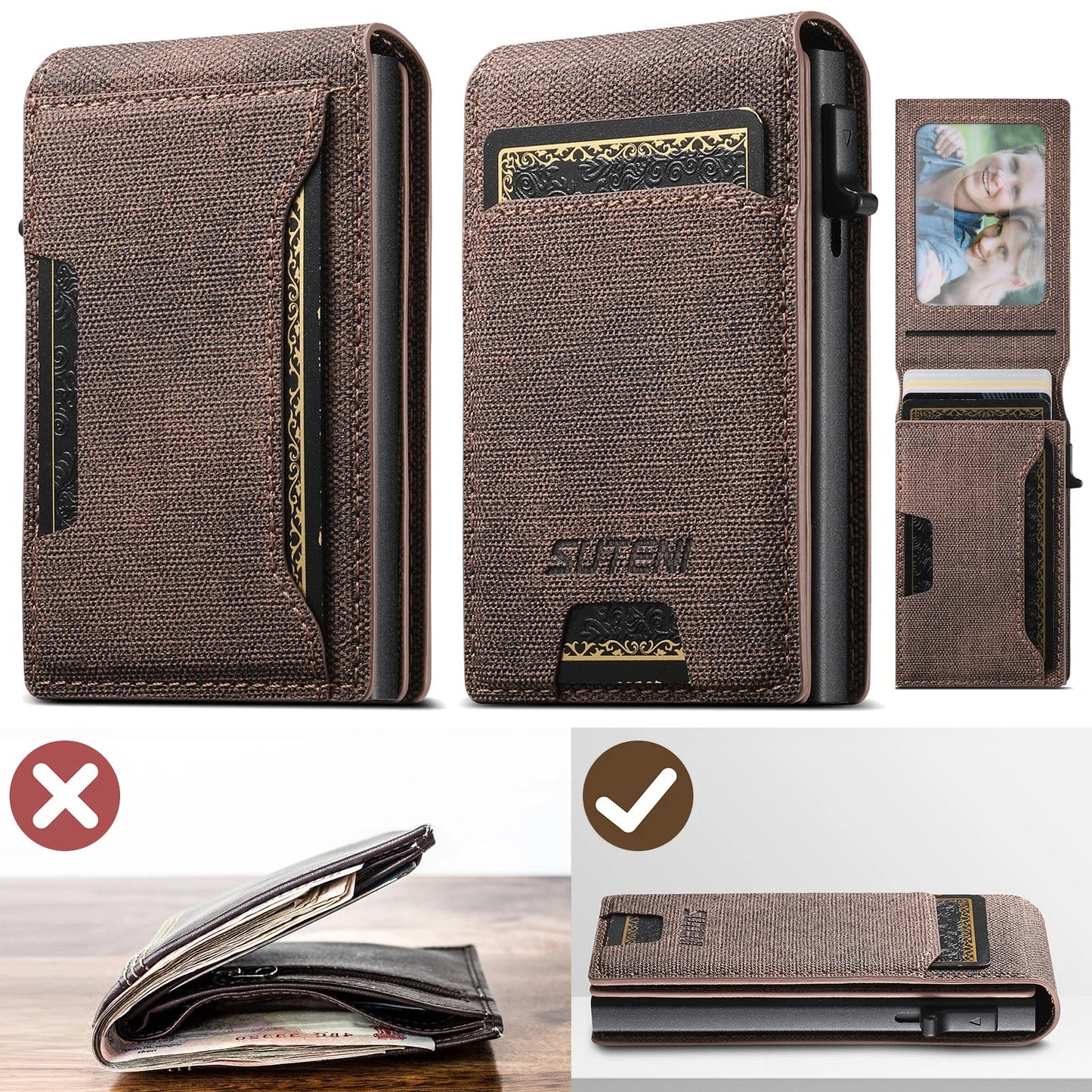 QuickCard – Pop-Up Card Magnetic Closure Durable & Slim Lightweight Wallet