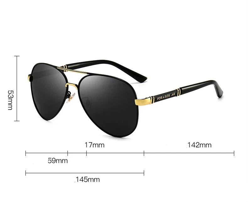 Elite Metal Frame Polarized UV400 Aviator Designer Sunglasses