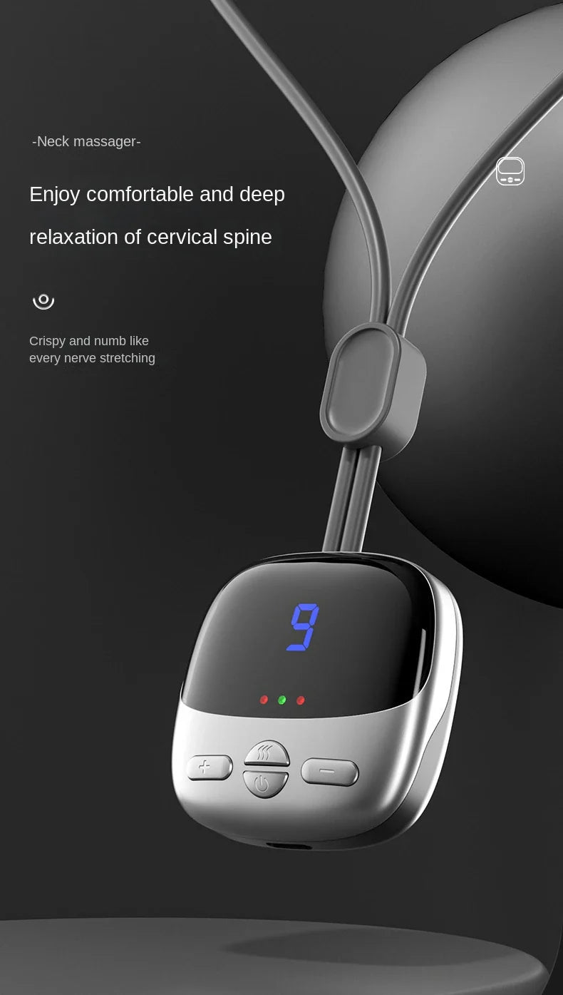 NeuroWarm Multi-Zone Hands-Free Wearable Cervical & Shoulder TENS Heat Massager