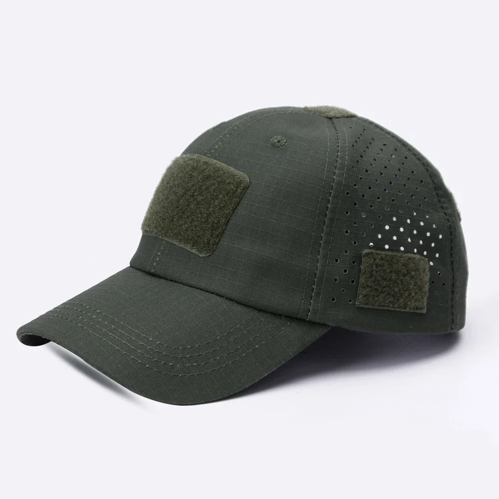 Durable & Lightweight Breathable Tactical Cap with Patented Glasses Holder Design