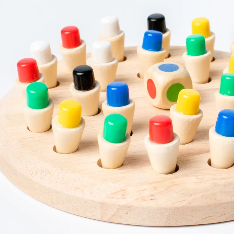Wooden Memory & Focus Brain Boosting Peg Puzzle Game for Seniors