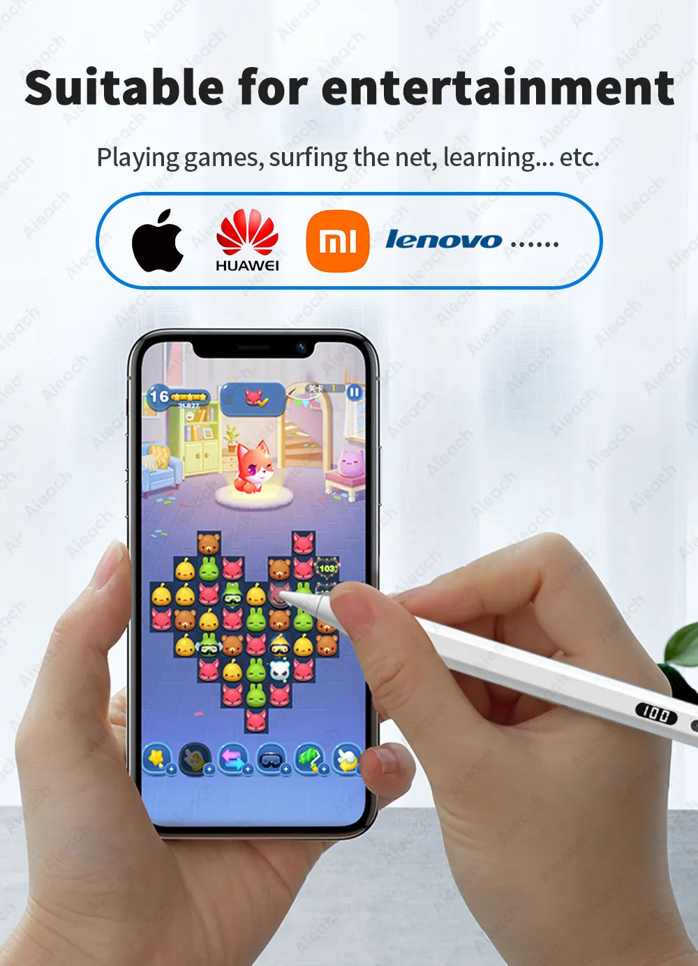 A33 Magnetic Stylus Pen For Android & iOS with Power Display