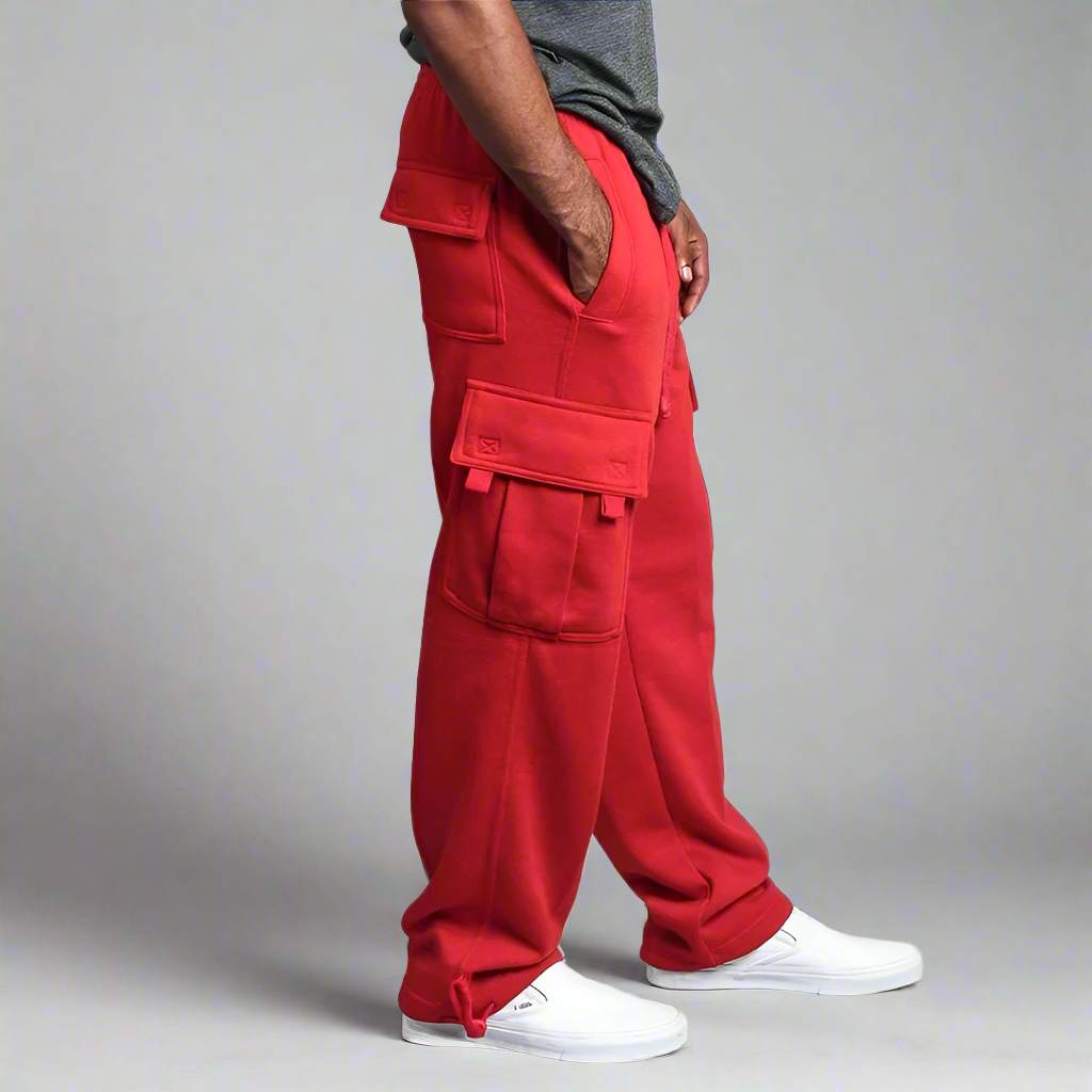 Men's Loose Fit Multi-Pocket Sweatpants