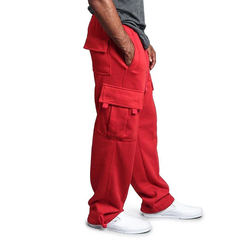Men's Loose Fit Multi-Pocket Sweatpants