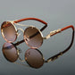 KAMMPT Vintage Double Bridge Gradient Multicolor Lenses Round Luxury Sunglasses