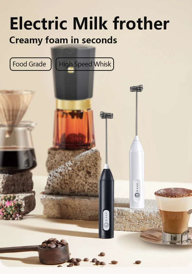 Wireless Rechargeable Three-Speed Coffee Cream Frother