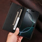 RFID Blocking Magnetic Leather Wallet Flip Case with Stand for iPhone