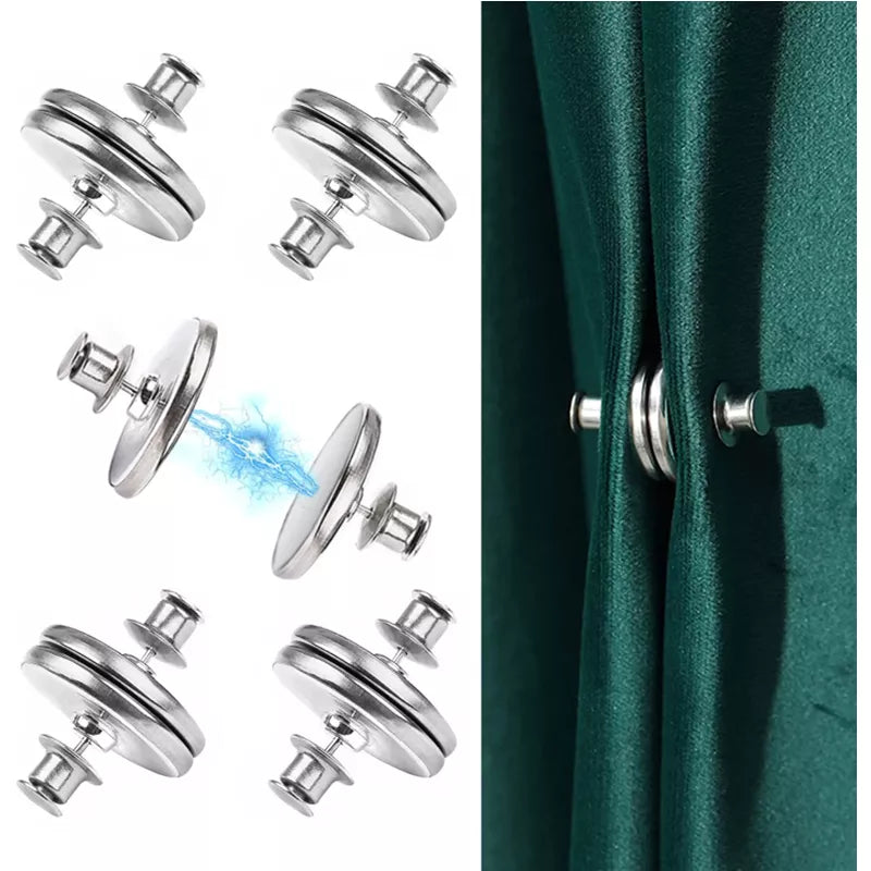 Magnetic Button Nail Free Detachable Window Curtain